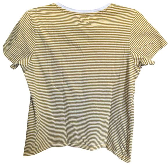 Pact Softspun V Neck Tee Shirt Organic Cotton Striped Yellow White Size Small - Picture 8 of 14